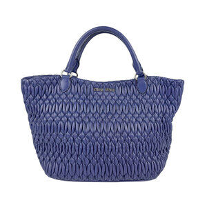 Miu Miu handbag shoulder bag Navy Blue matelass leather